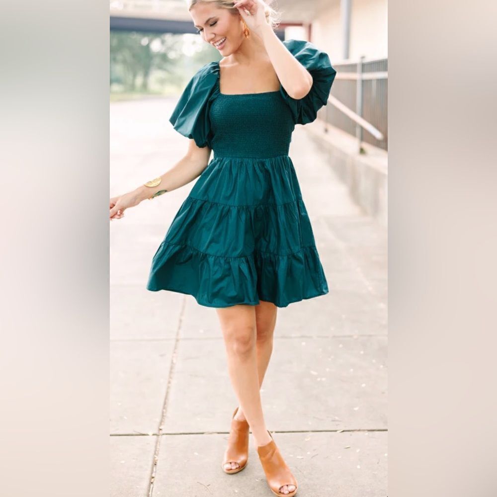 Entro Working With It Emerald Green Mini Dress Size Small